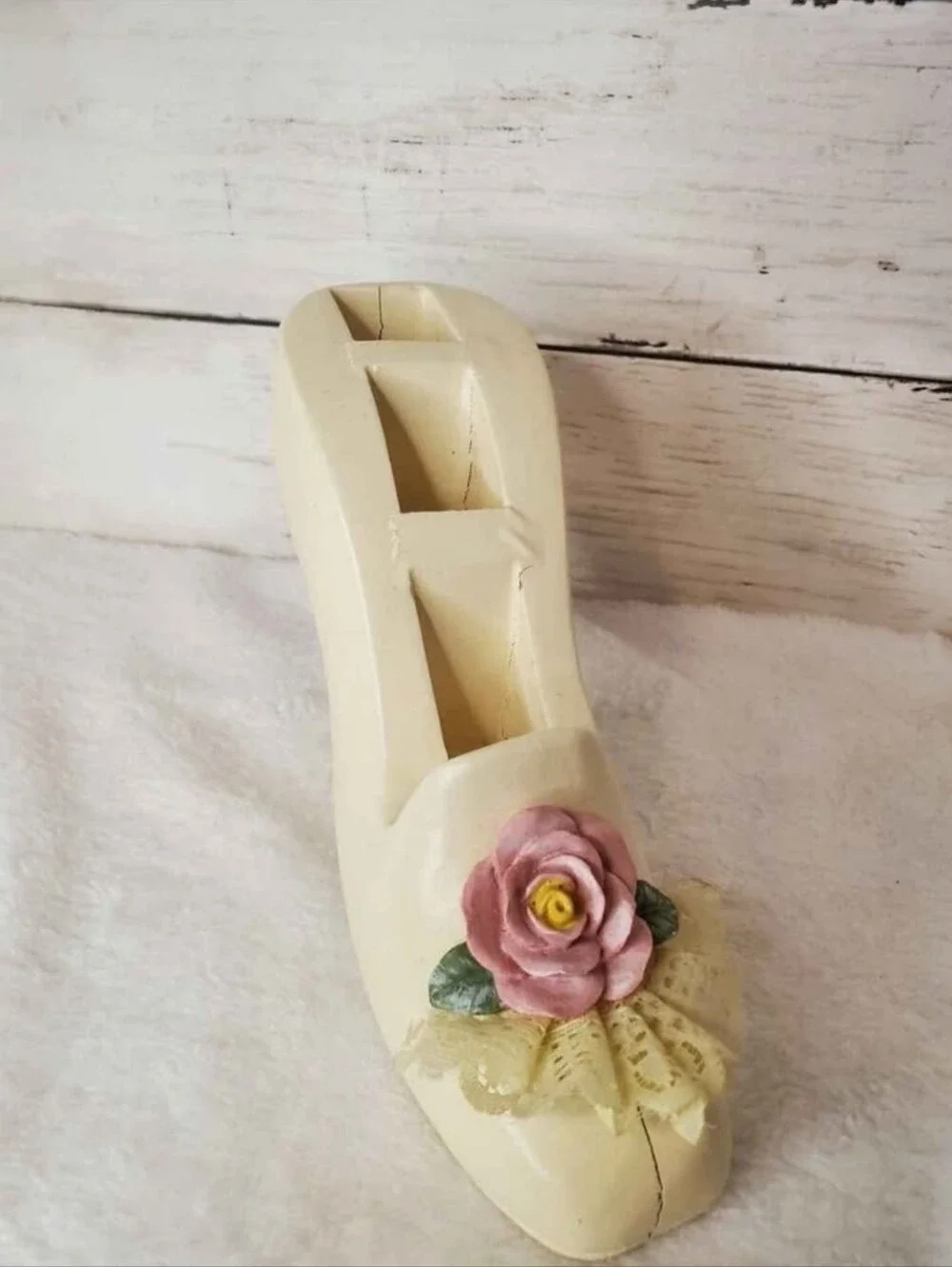 Vintage Victorian Wooden High Heel Lipstick Holder Cottagecore Grandmacore Mcm